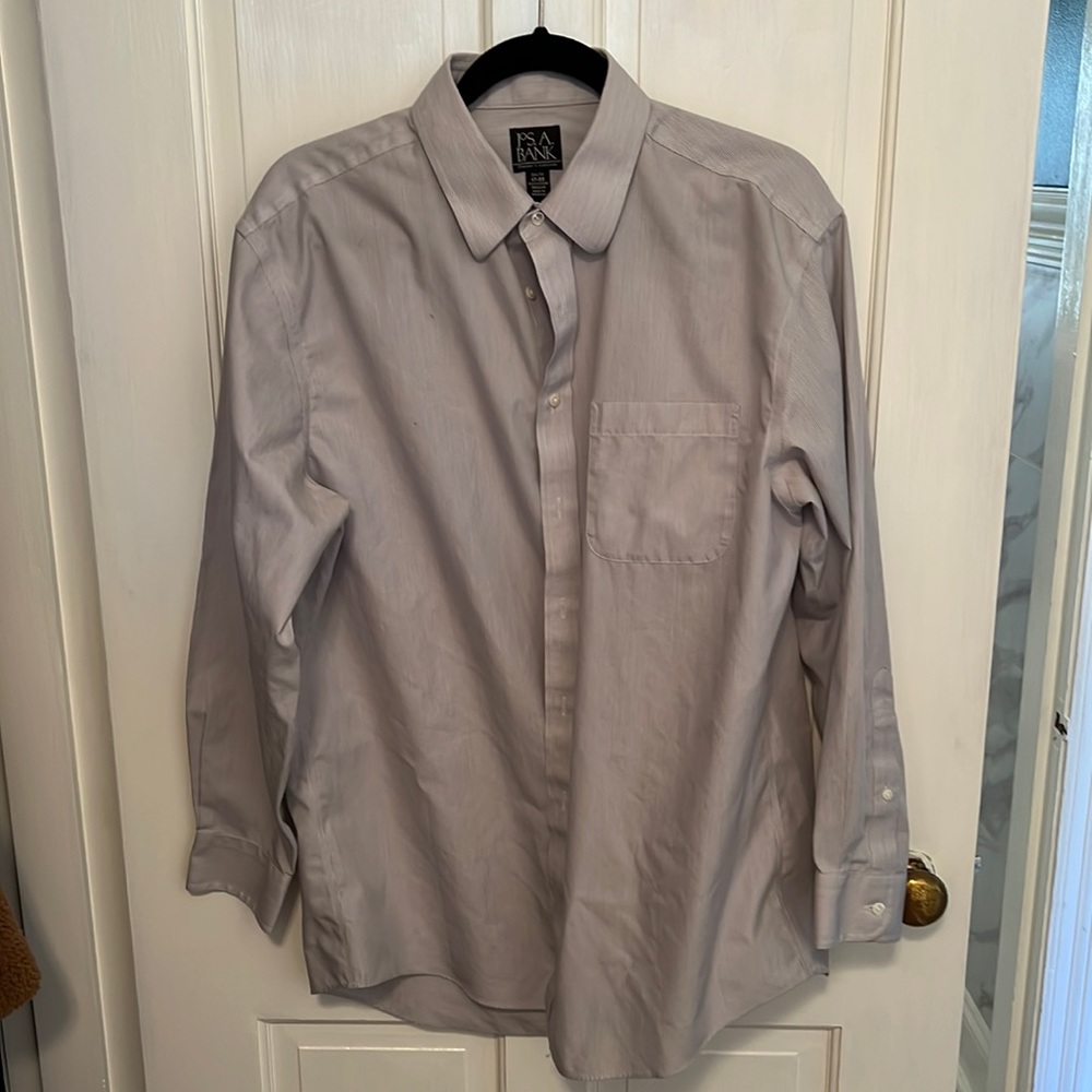 Jos A Bank Traveler Slim Fit 17-33 grey striped